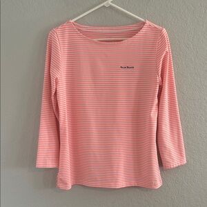 Pink VV “Sankaty” Striped Long Sleeve Beachy Top